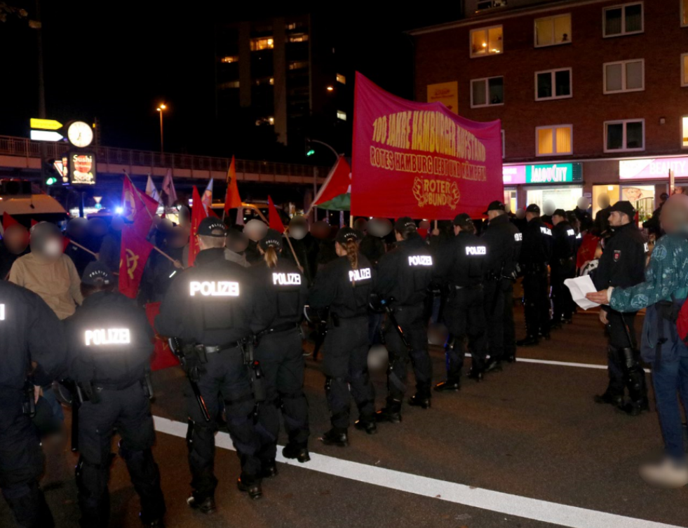 100 Jahre Hamburger Aufstand Rotes Hamburg lebt und kämpft Demonstration 5