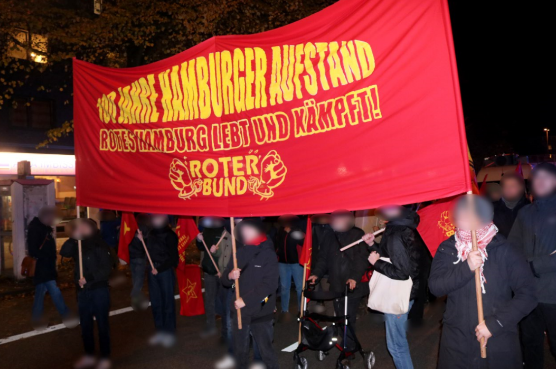 100 Jahre Hamburger Aufstand Rotes Hamburg lebt und kämpft Demonstration 8