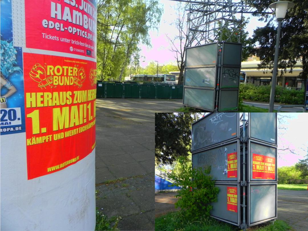 1 Mai 2024 Plakate Roter Bund Hamburg Billstedt 1