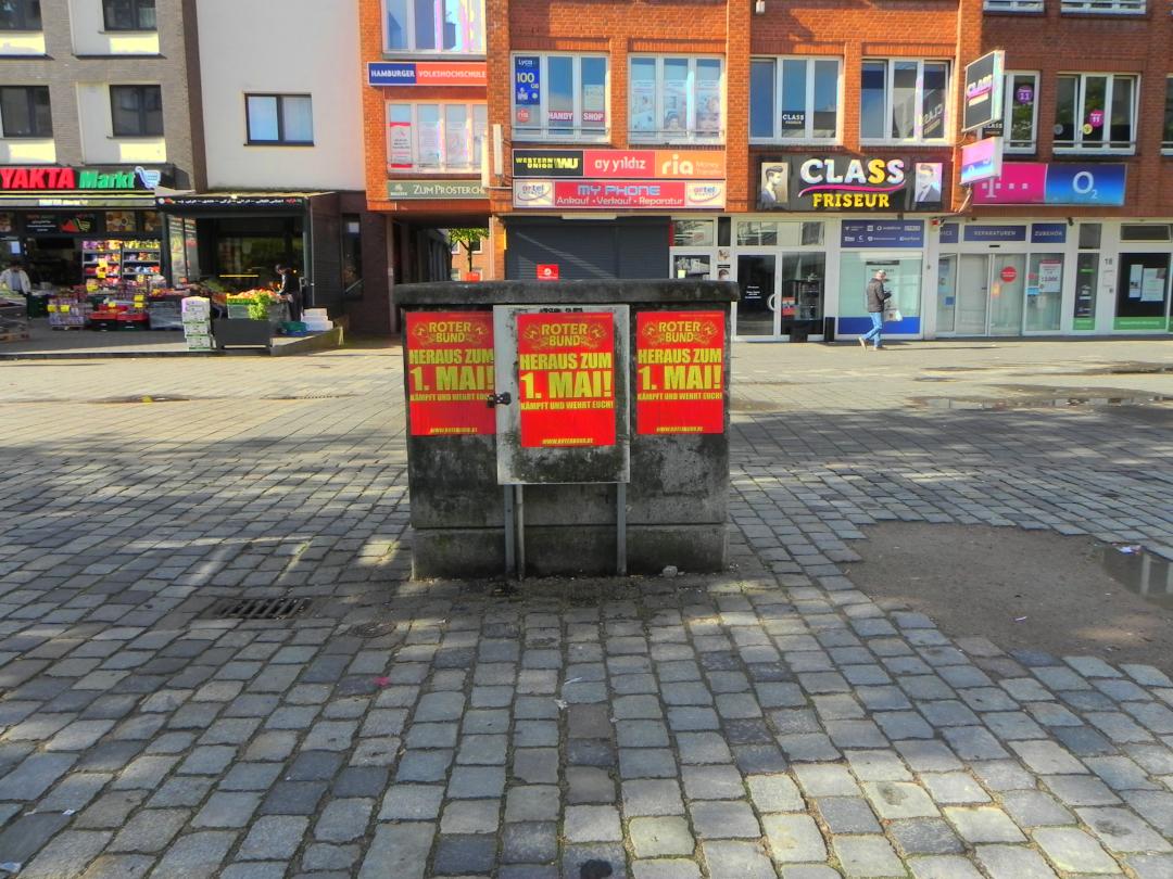 1 Mai 2024 Plakate Roter Bund Hamburg Billstedt 3