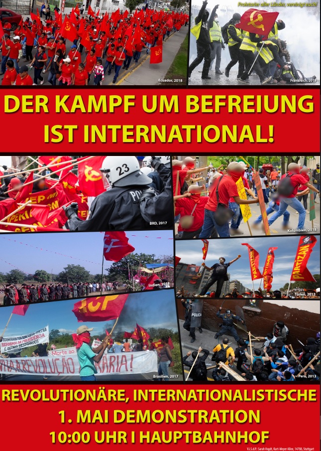 1. mai plakat der kampf um befreiung ist international