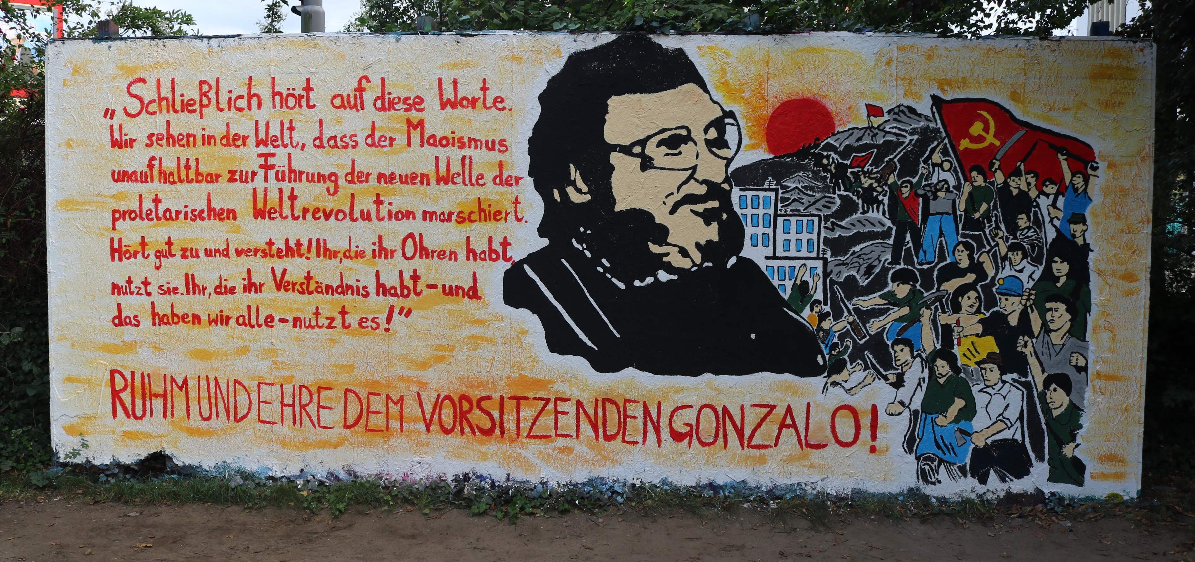 Mural Vorsitzender Gonzalo Jahrestag Rede 2023 solo