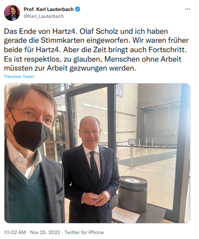 Tweet Lauterbach Bürgergeld