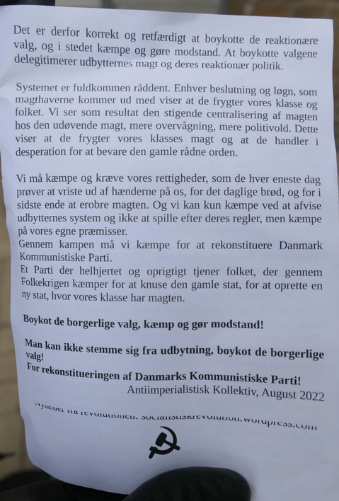 Über die Wahlboykottkampagne in Dänemark 4