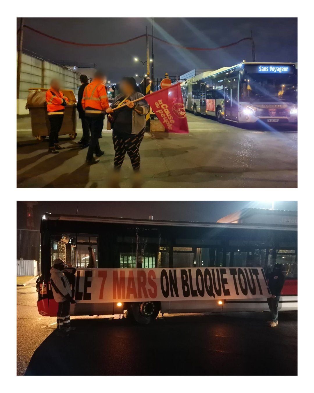 Blockade des Busdepots in Aubervillers 1