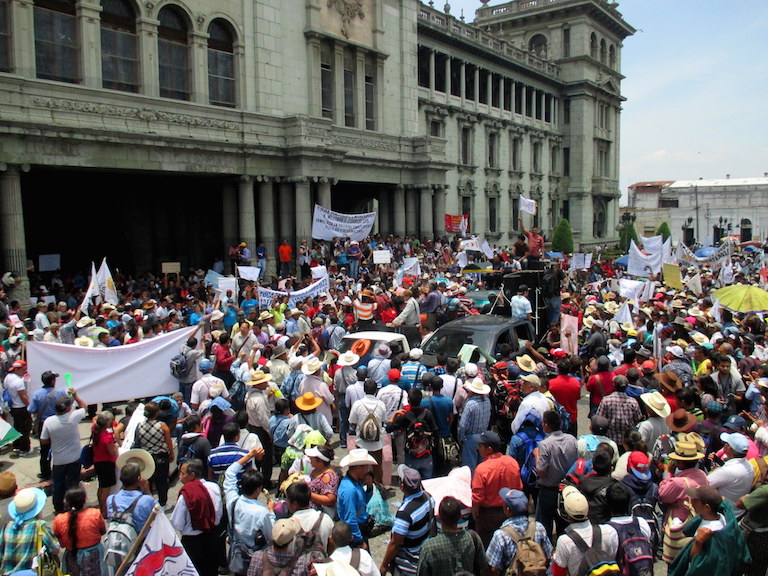 Protest gegen Korrupten Energie- und Umweltminister in Guatemala 2015