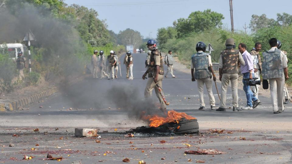 Mandsaur Indien Protest1