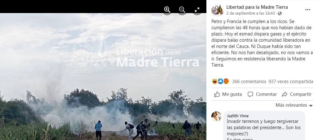 Acciones en solidaridad con la lucha por la tierra en el país 2