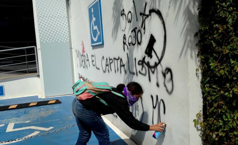 Demonstration Mexiko Sol Rojo