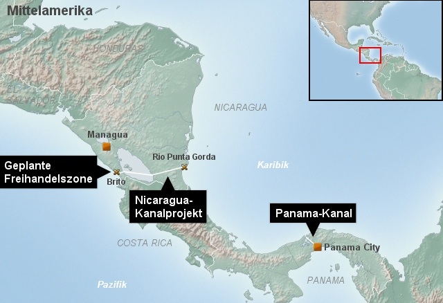 Nicaragua Kanal Route